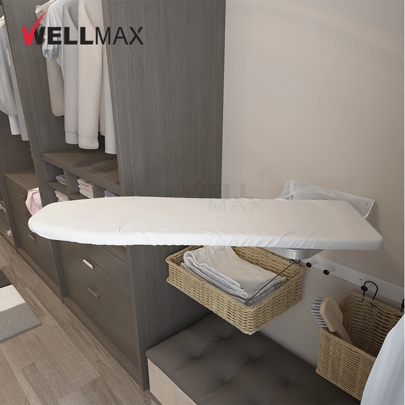 WELLMAX оптовая продажа вращающийся Скрытый Компактный железный стол для одежды настенная Складная гладильная доска