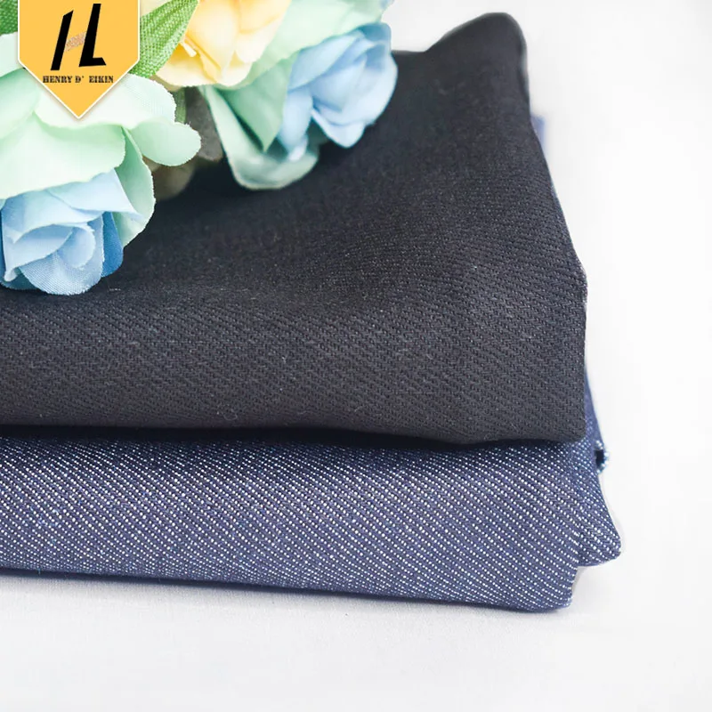 Wholesale 290GSM Elastic Cotton Polyester Twill Spandex Denim Stretch Woven Jeans Fabric Raw Stretch Denim Fabric