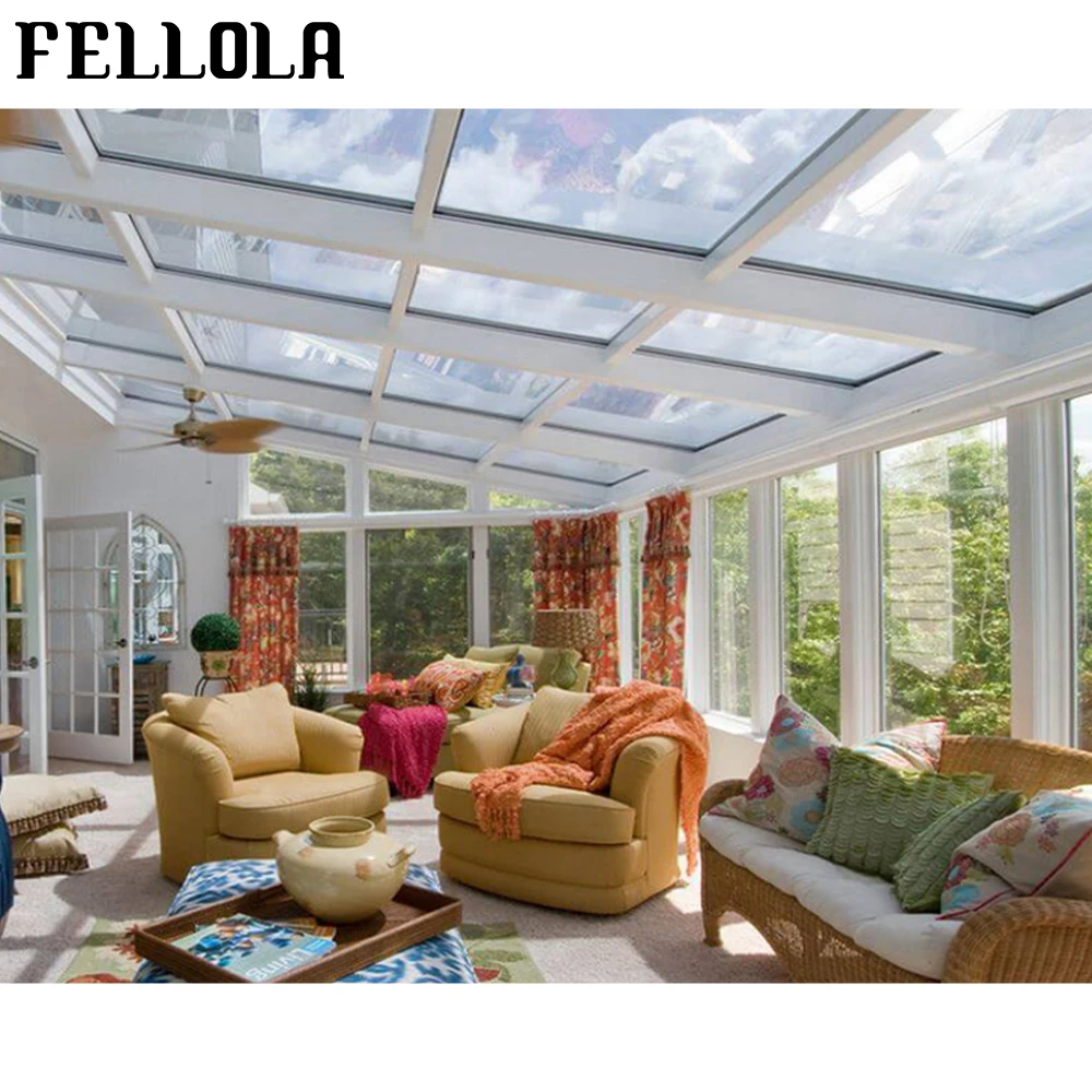 
Modern French Design Small 4 Season Glass Room Winter Garden House Aluminum Sunroom With Folding Door For Outdoor Backyard 