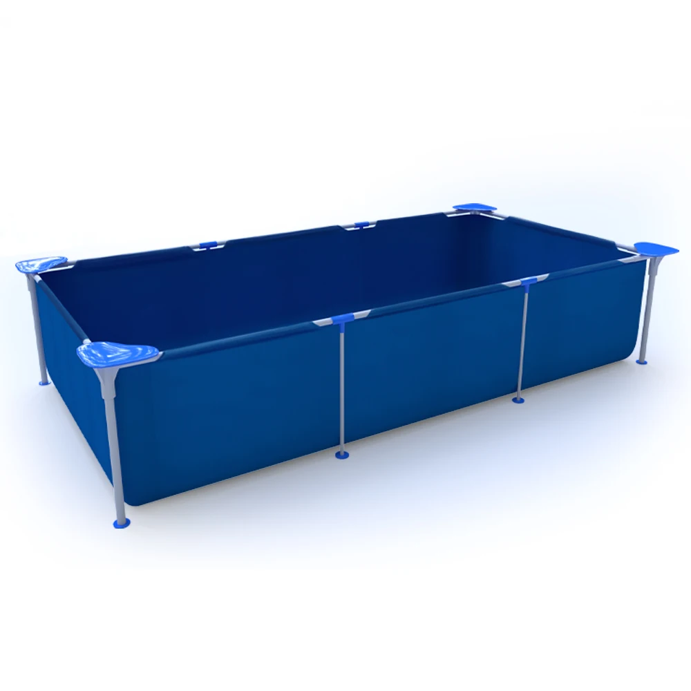 Blue Rectangular Steel Frame Pool Portable Container Swimming Pool for Kids and Adults Above Ground Family Swimming Pool
