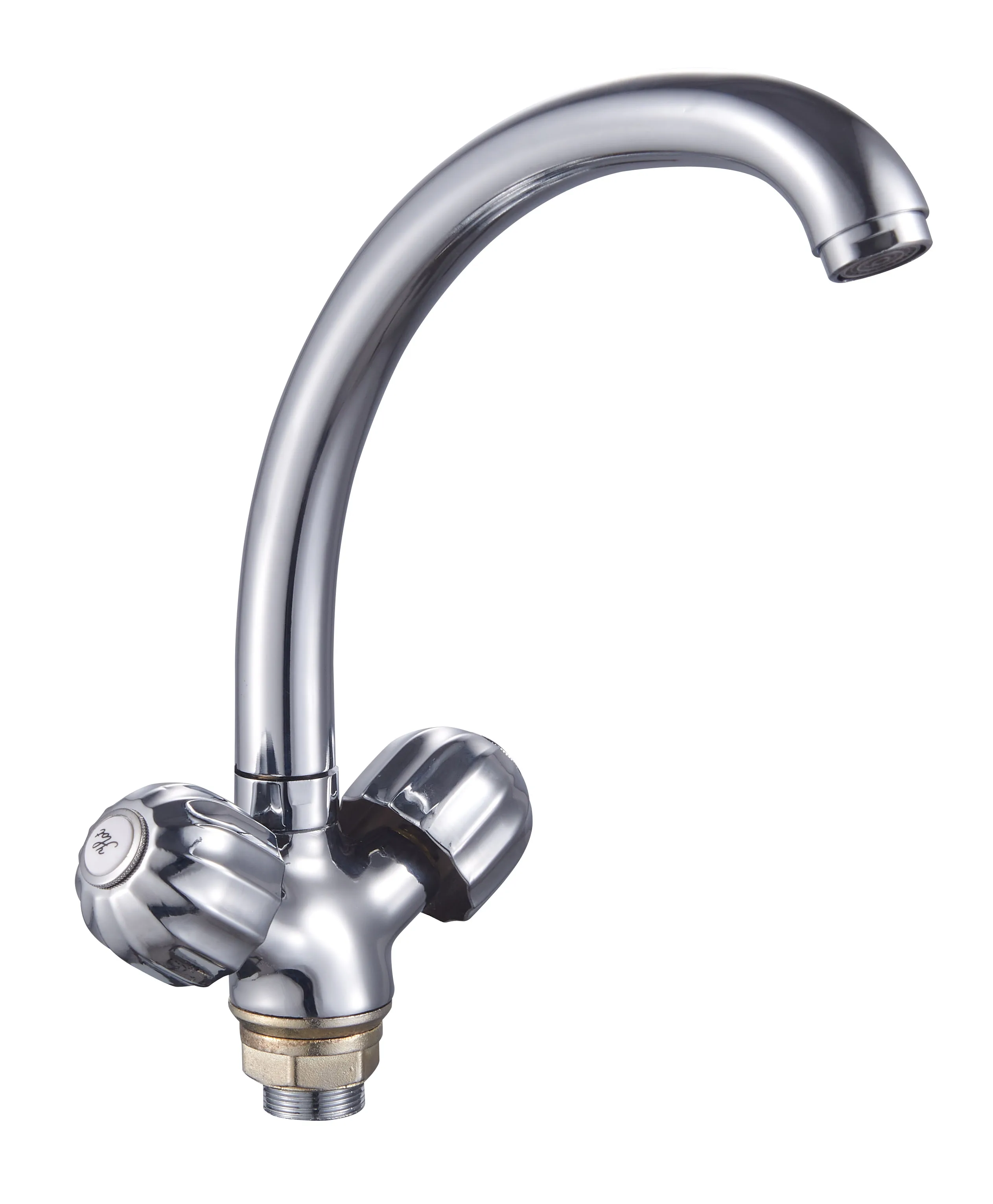 Kitchen mixer two knobs long neck tap sink faucet