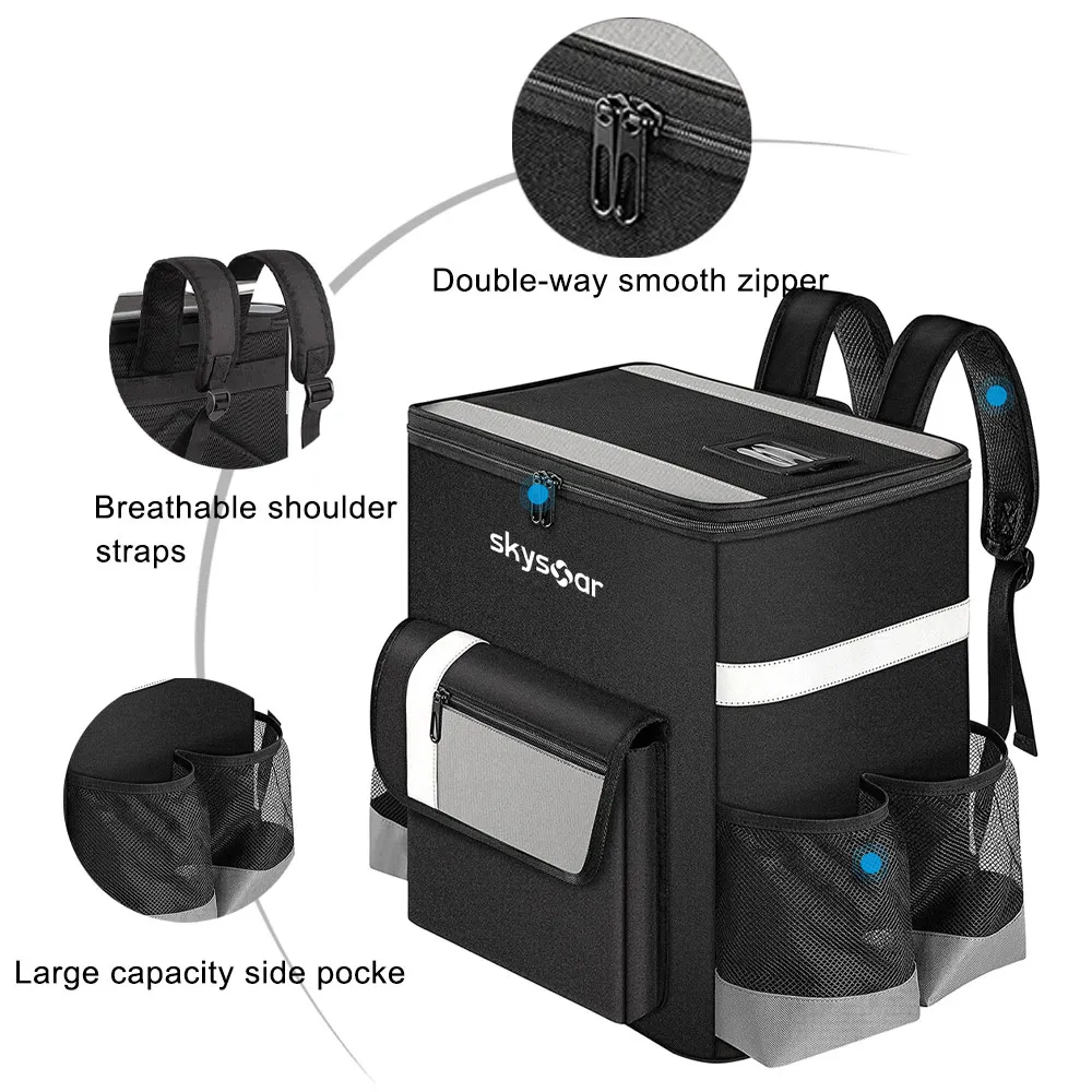 2021 Newest style manufacturer bike backpacks thermal insulated pizza food backpack delivery bag for motorcycle