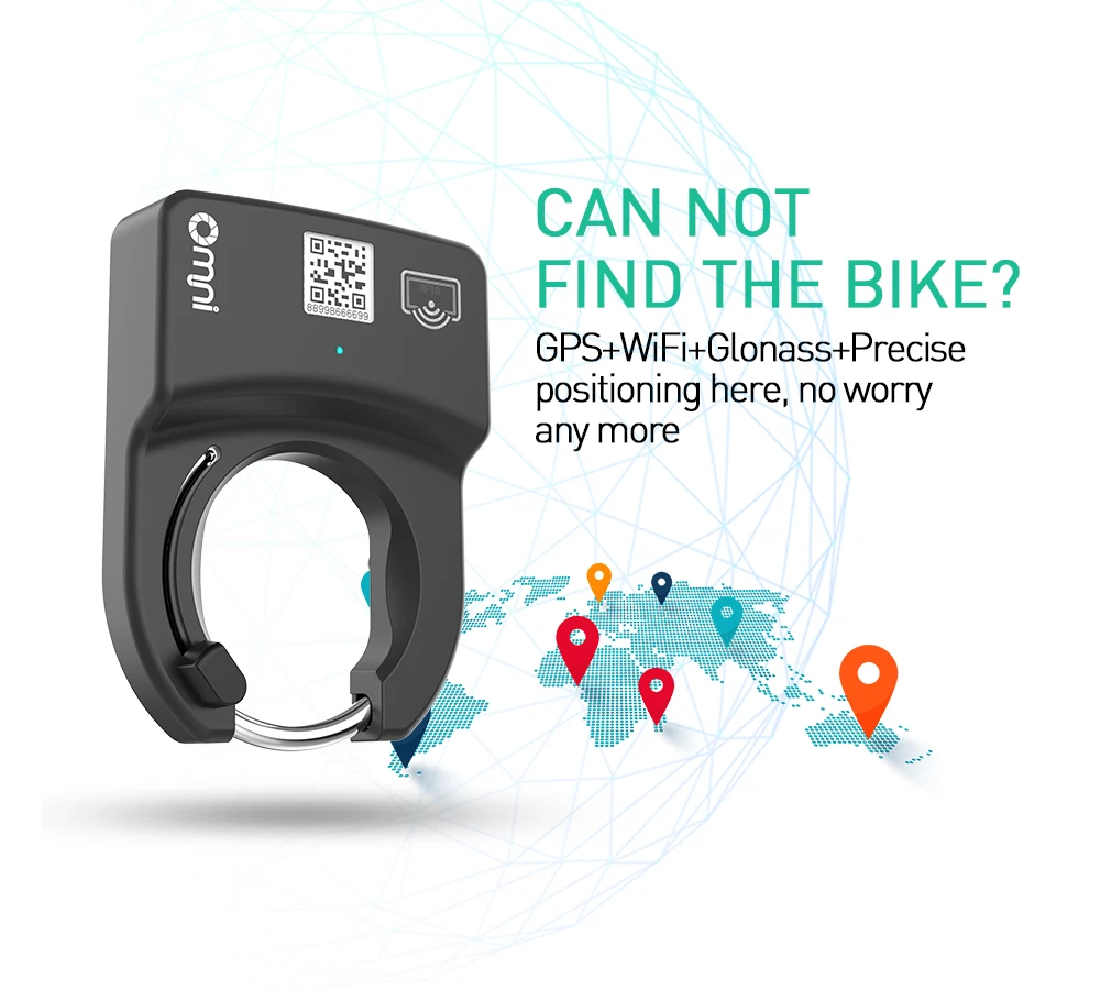 Remote Control Scan Qr Code Unlock OTA Upgrade Bike Lock Blue Tooth Alarm Gps Bike Sharing Bicycle Renting Lock