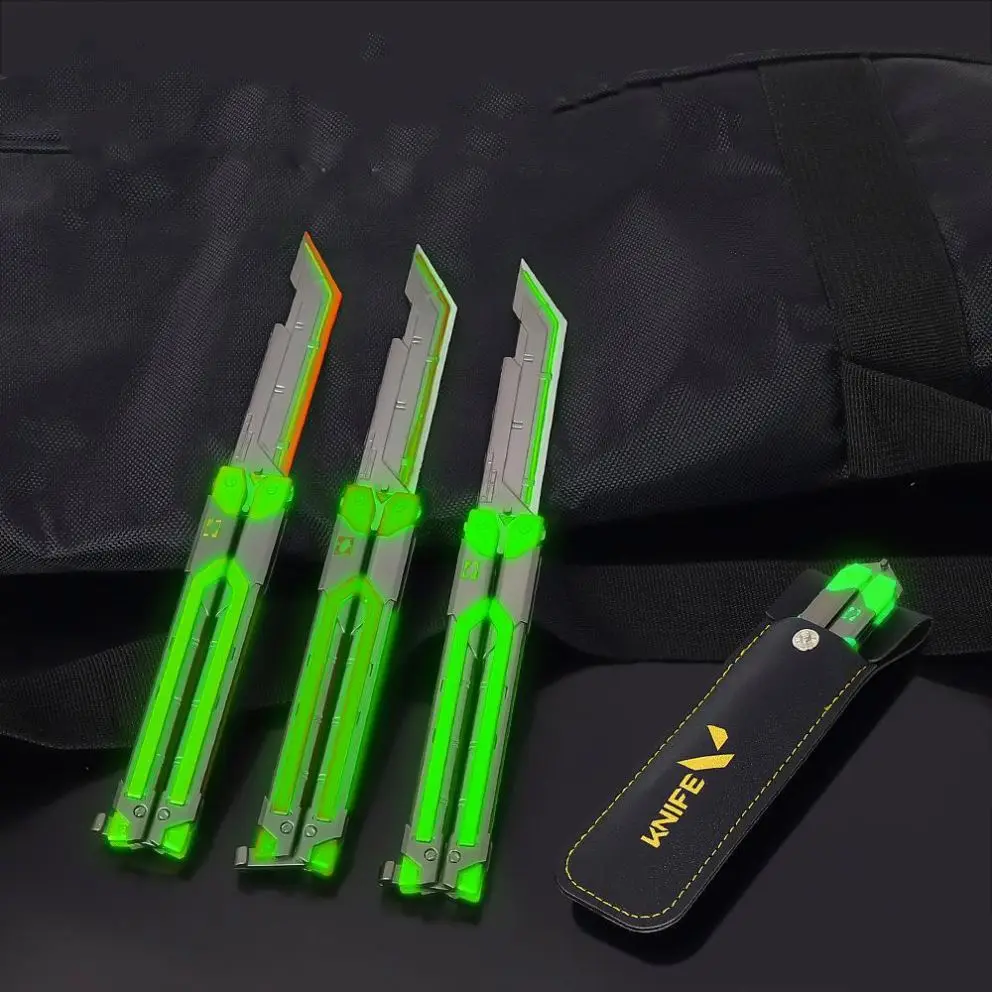 China Wholesale Valorant Metal Toy Knife Training Prop Model Pocket Small Butterfly Toy Knife Folding For Kids