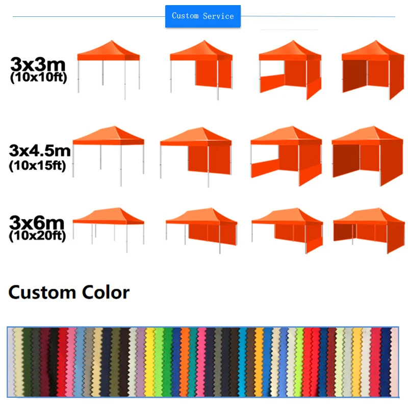 Изготовленный на заказ 10x10ft Deluxe стальной каркас портативный наружный выставочный стенд навес логотипы рекламные мероприятия торговля 10x15 3x6