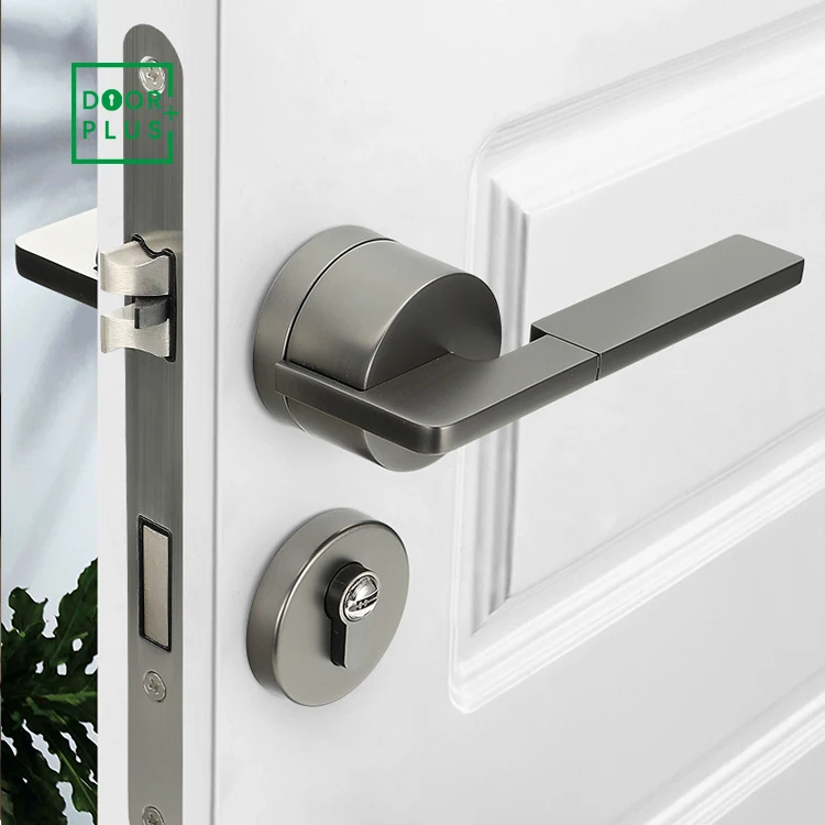 Doorplus Modern Simple Gold Lever Door Handles For Interior Furniture Doors Bedroom Door Handle Lock