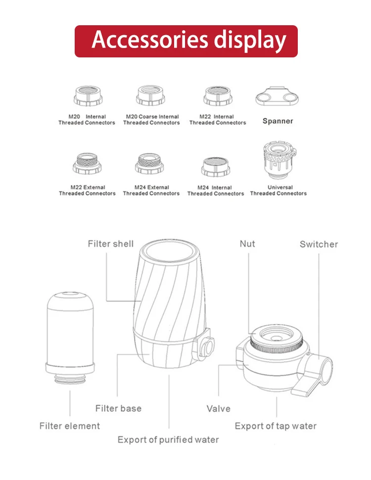 Domestic faucet water tap purifier drinking ceramic water purifier faucet for home use