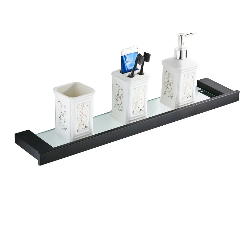 Black bathroom shelf 304 stainless steel single glaze vanity toilet bathroom pendant
