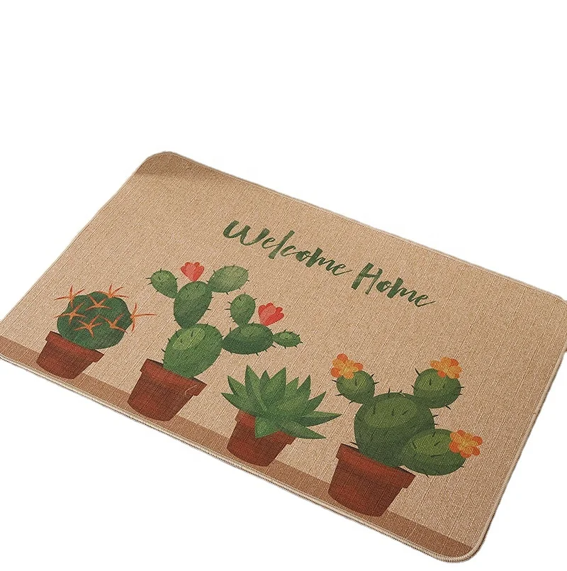 Wholesale flax Printed Carpet Anti Fatigue Kitchen Mat Modern long Rubber floor mat