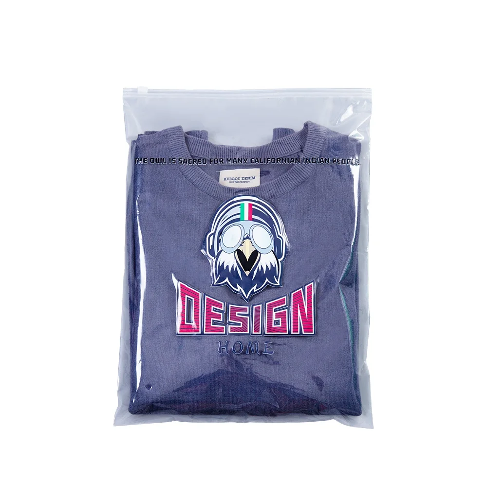 Foshan Garment Clothing Brand Packaging Plastic Luxury Custom Logo T Shirt Packaging Bags