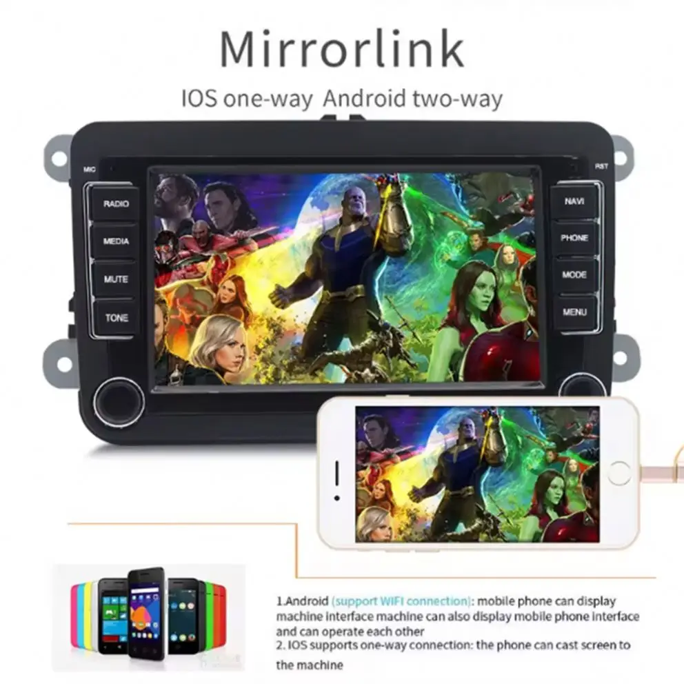 Car Stereo 7 Inch 1 Din MP5 Multimedia Audio Carplay Touch Screen Single Din Car Player