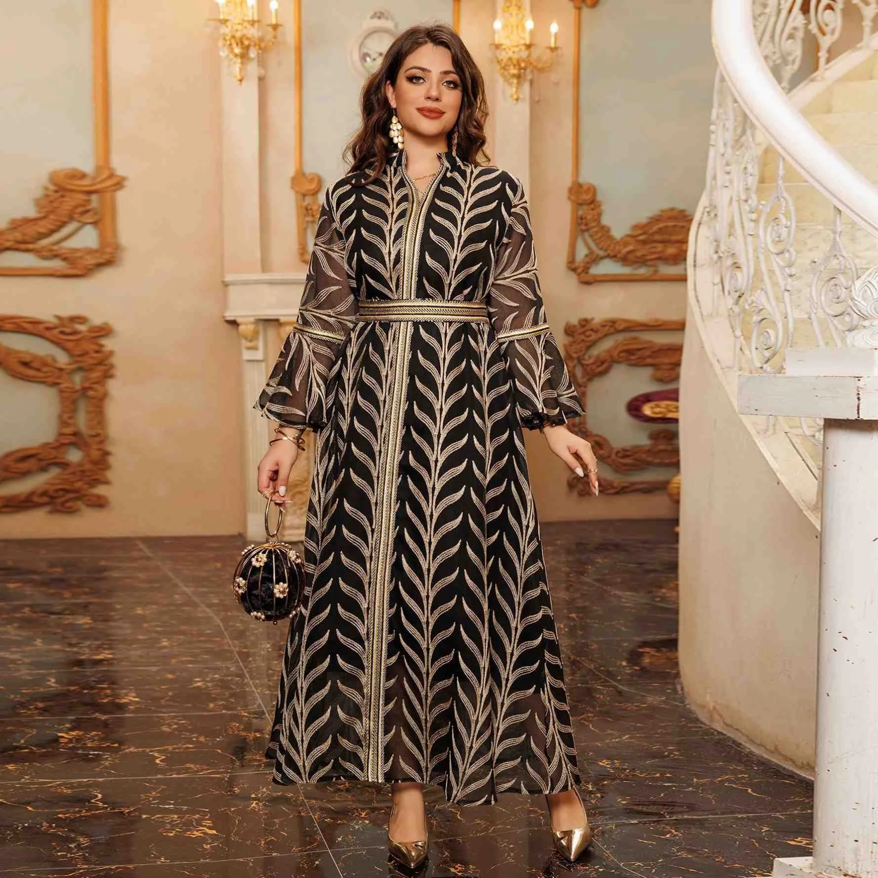 hot selling Iraq Muslim Dress
Embroidery Abaya
Long Dresses Women