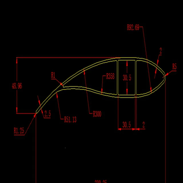Factory machining aluminum ceiling fan profile extrusion fan blades for industry