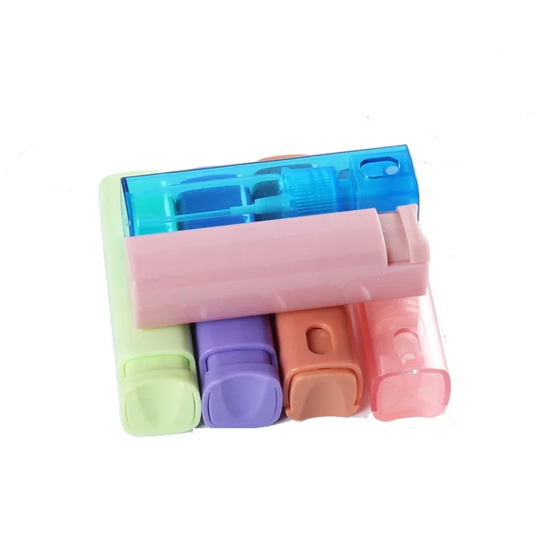 Perfume Atomizer 10ml Plastic Square Refillable Vial Pocket Sprayer Bottle