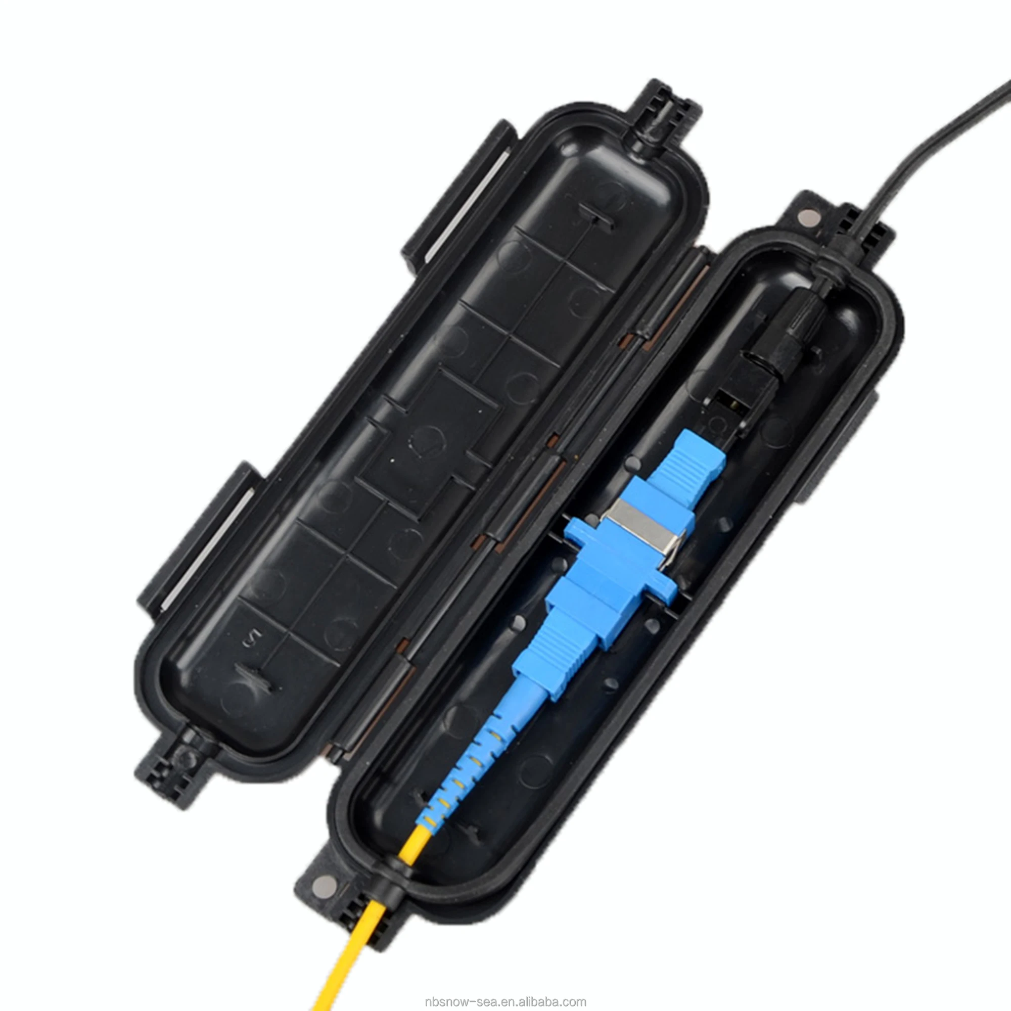 1 in 1 out FTTH Drop cable splicing protective sleeve 1 core fiber optic protection box