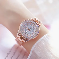 Best selling Brand Stainless Steel Back Jewel Ladies Watch Water Resistant Singapore Movement Quartz Watch Lady