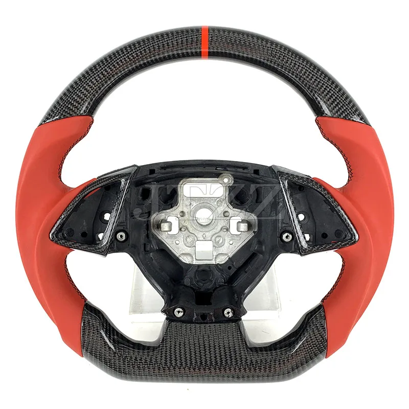For Chevrolet Corvette C7 ZL1 C6 C7 Carbon Fiber Steering Wheel Automotive Interior Accessories 2014 2015 2016 2017 2018 2019