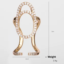 Adelante AR220029 Copper Real Gold Plated Zircon Beauty Nail Ring Geometric Butterfly Adjustable Fingertip Nail ring Women