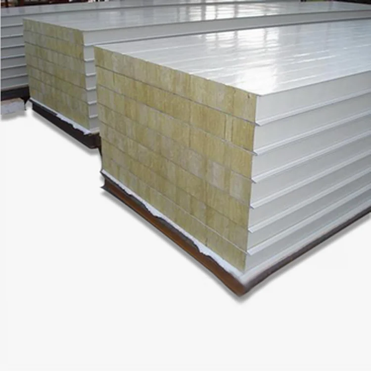 MGO rock wool Sandwich Panel Basalt Fiber Stone Wool For roof panel rock woaol sandwich roof panels