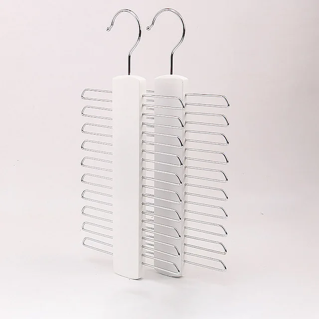 Bedroom Belt Hanger Tie Racks for Men Closet Organizer 20 Hooks Wood Tie Rack Holder