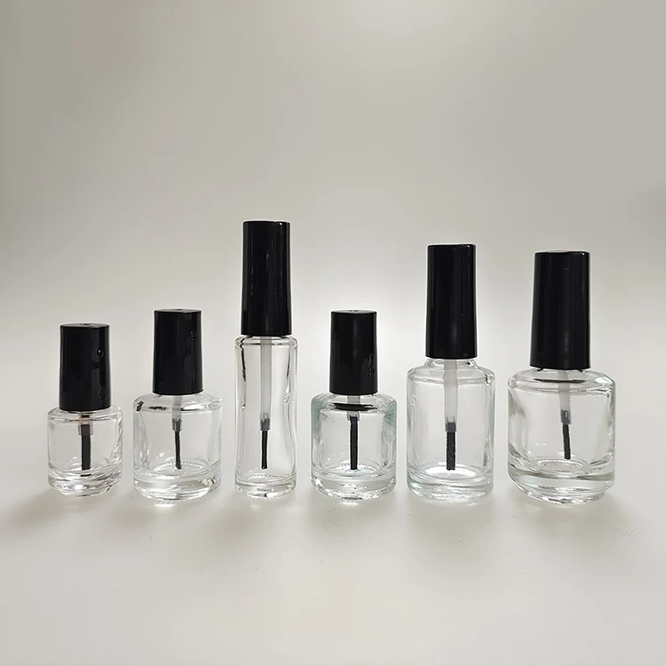 Round Varnish Square Gel Shape Empty Polish Glass Bottle Nails Polish 15ml Clear Bottle