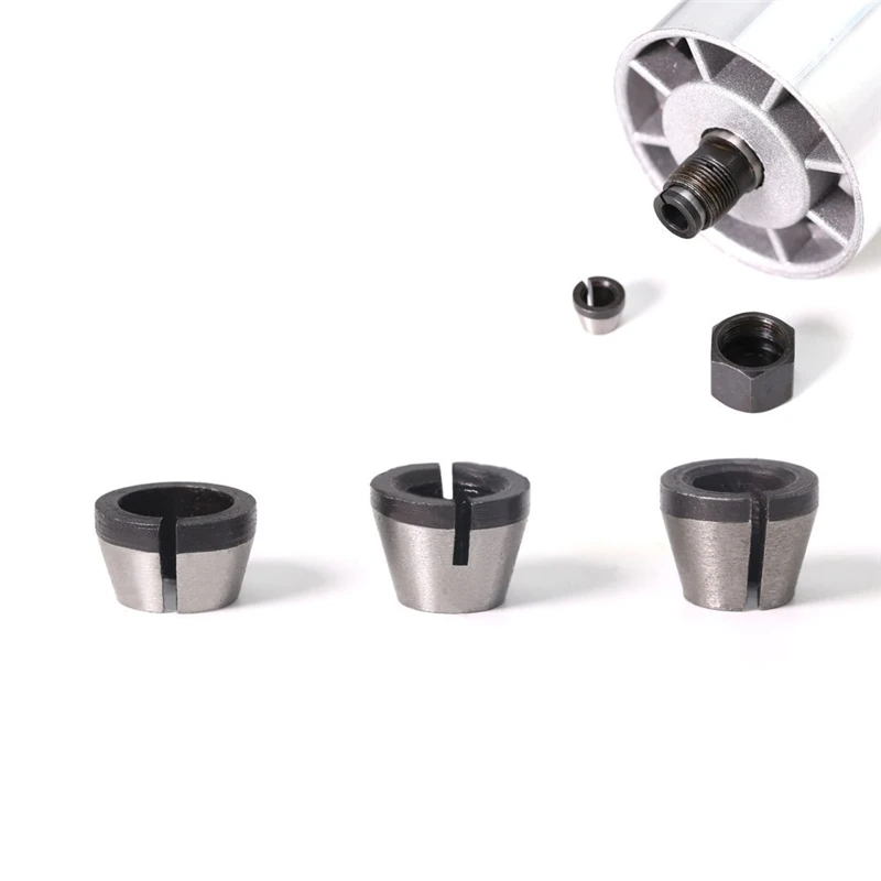 6Mm 6.35Mm 8Mm Collets Chuck Engraving Trimming Machine Electric Router Milling Cutter Accessories 3Pcs Set Collet