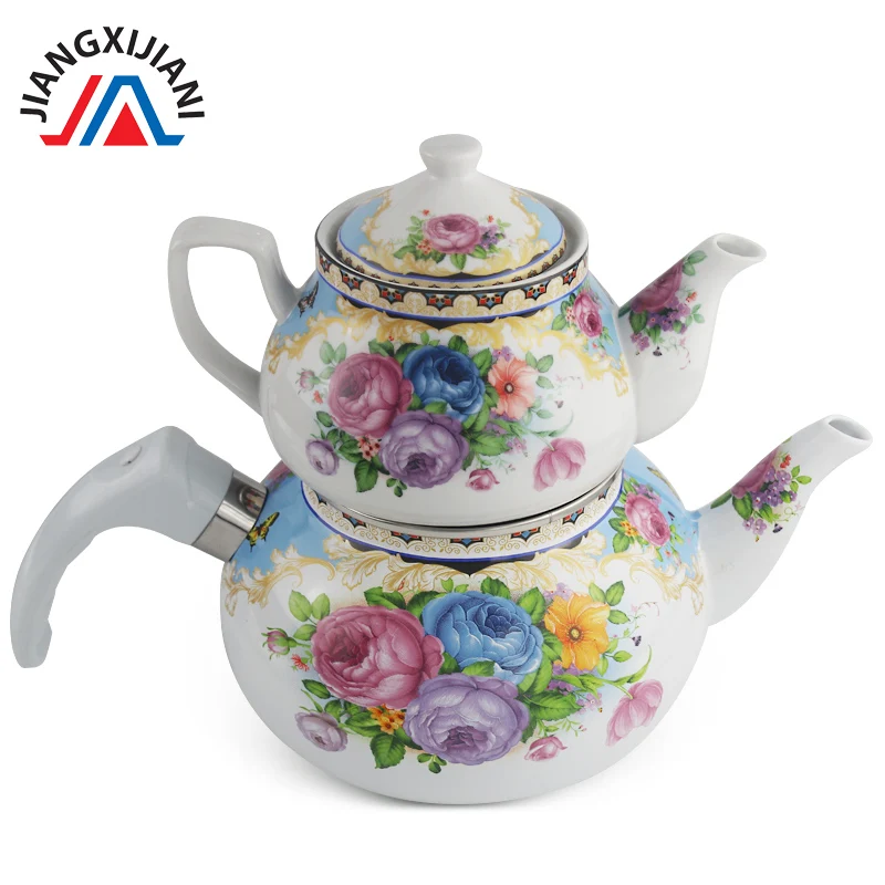 
Enamel tea kettle ceramic kettle double tea kettle with bakelite handle 