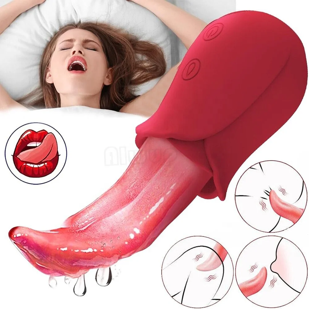 Hot Selling Realistic Tongue Licking Vibrators Sex Toys for Women Female Masturbation G spot Clitoris Stimulator Nipple Massager
