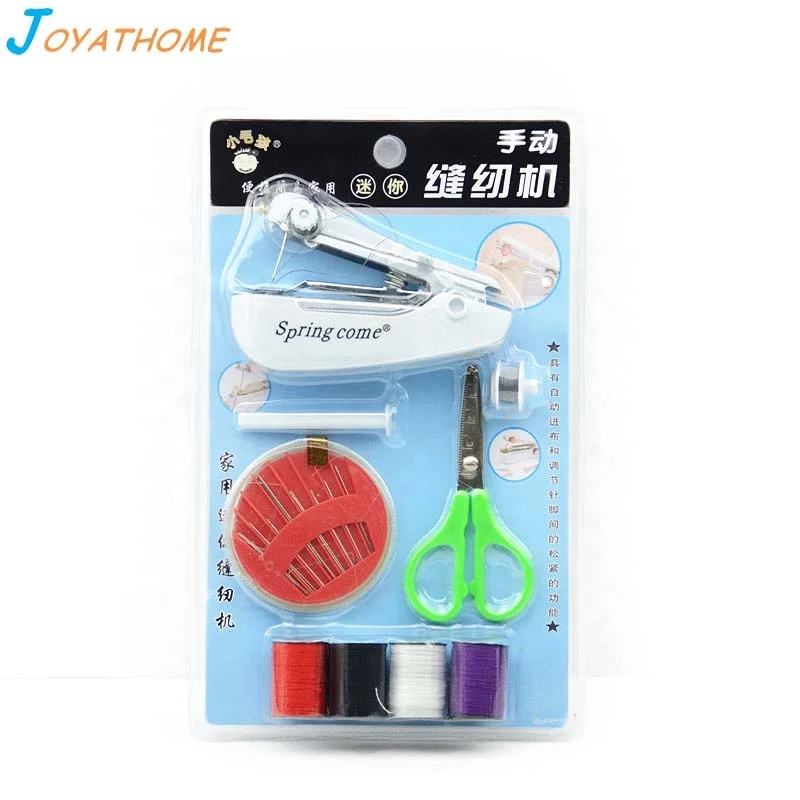 Manual Hand Held Sewing Machine Kit Portable Mini Hand Stitch Household Domestic Embroidery Hand Operated Sewing Set for Sale