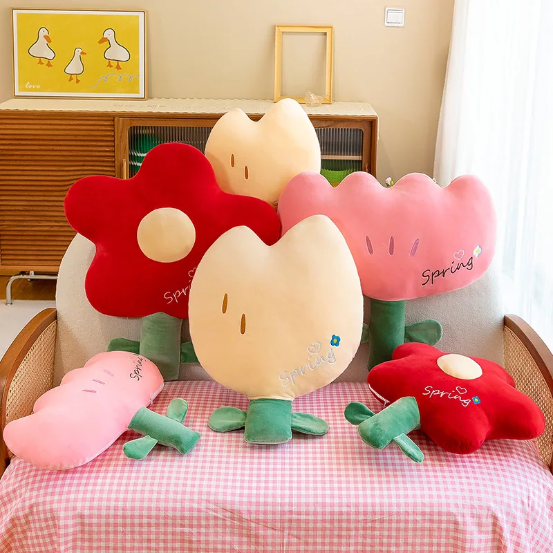 Hot selling wholesale stuffed flowers plush toy spring flowers children toys plush pillow