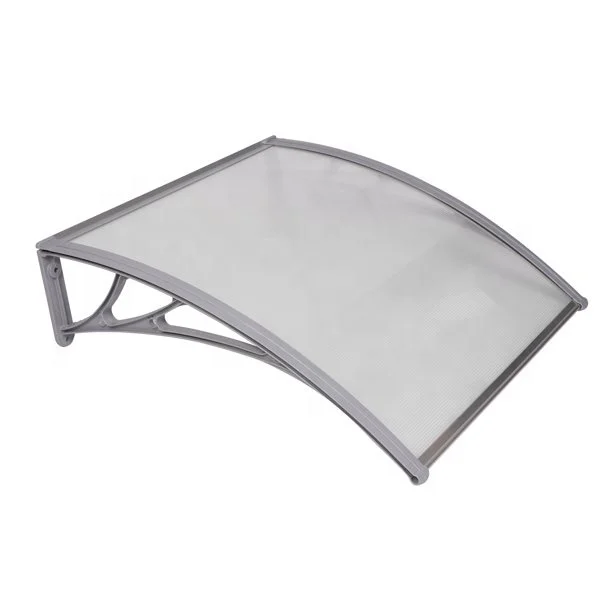 Veranda DIY Window Awning Front Door Canopy Durable Polycarbonate Sheet Strong Supporting   Arms Door Awning