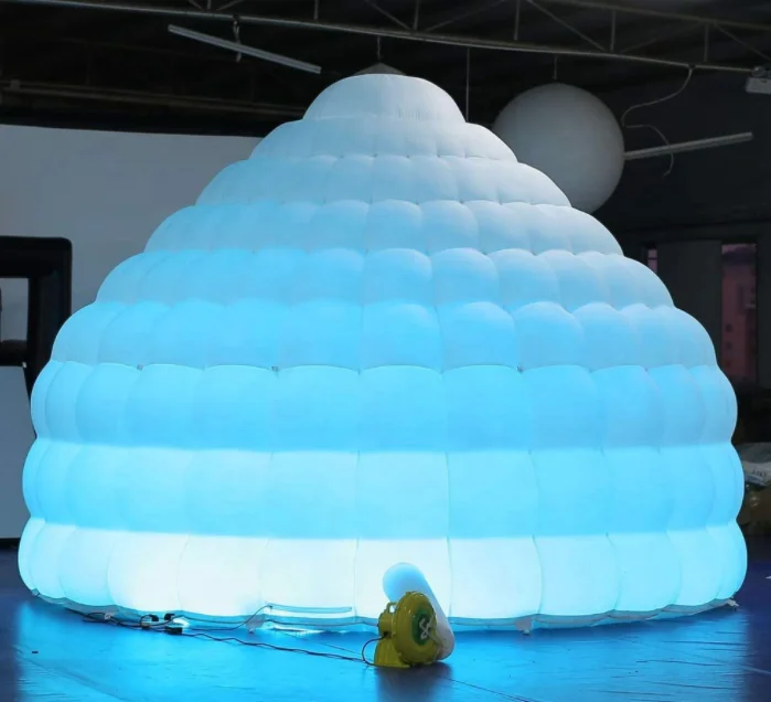 Outdoor customized Oxford Cloth Led Light Inflatable Snow Igloo Dome tent For Sale