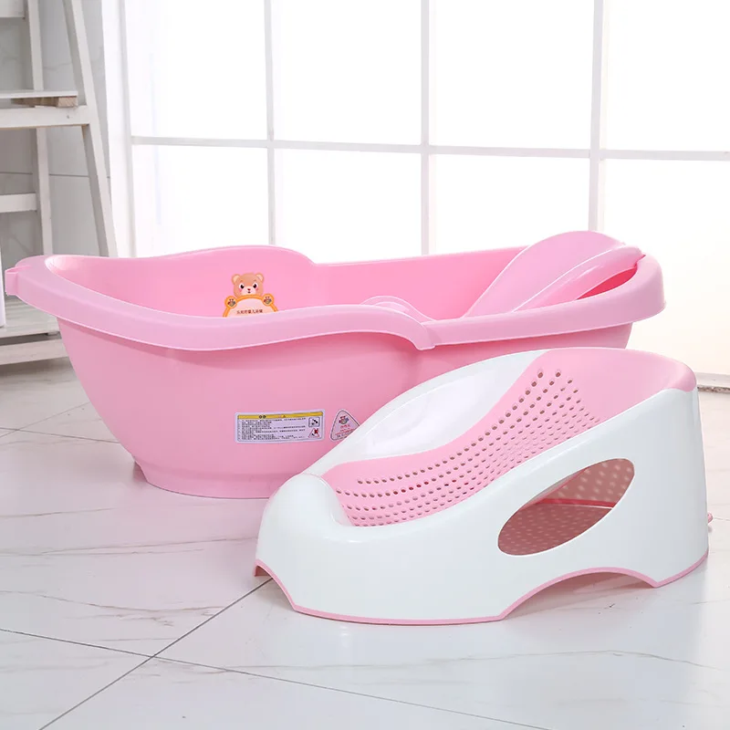 Hot Selling Newborn Baby Bath Seat Support Rack Soft Plastic Tubs General Bath Barrel With Anti-slip Base