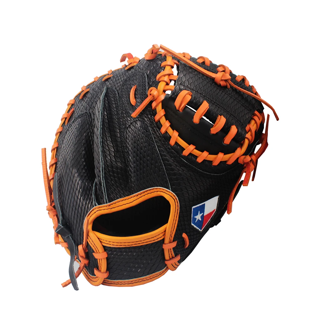 Outdoor Sports Brown Steerhide Baseball Catcher Glove Softball Practice Equipment Girls Youth Catcher Softball Mitt For Kids