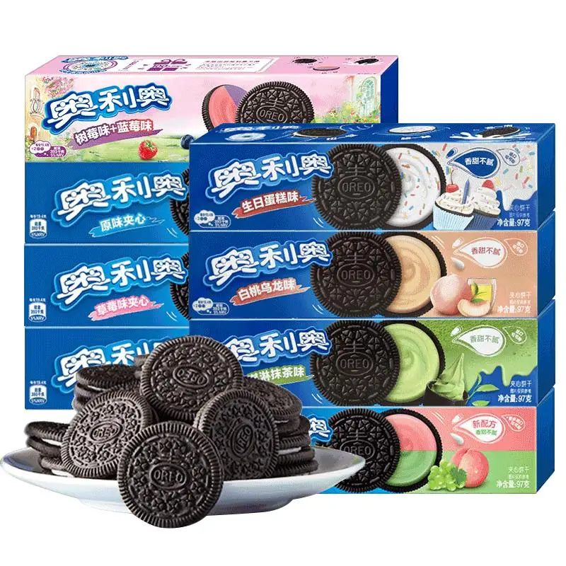 Factory Price High Quality Exotic Snack Exotic Biscuit Oreo Cookies 97g Delicious Chocolate Sandwich Mixed Flavor