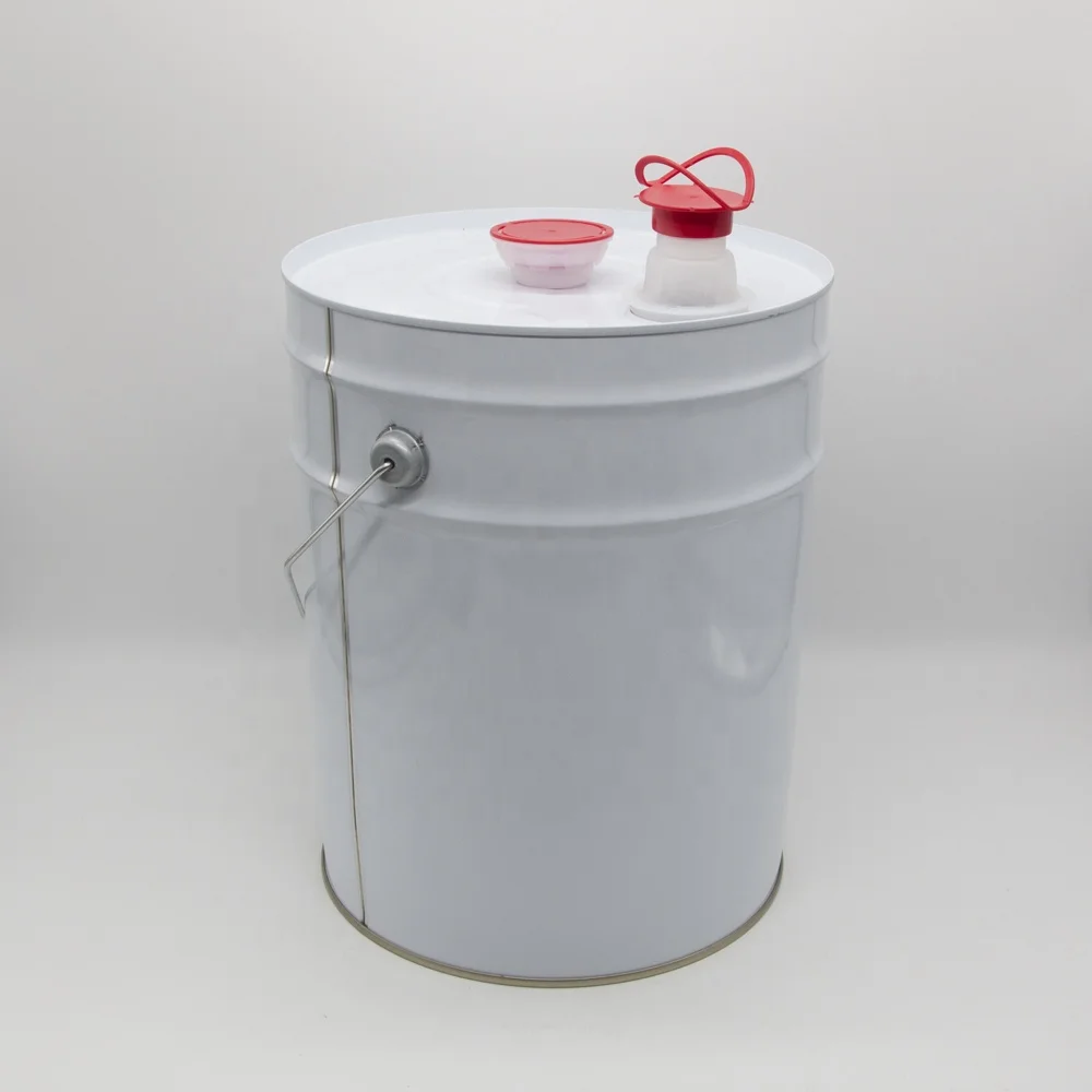 Customizable 20L Flanged empty metal bucket tin pail for oil lubricants paint