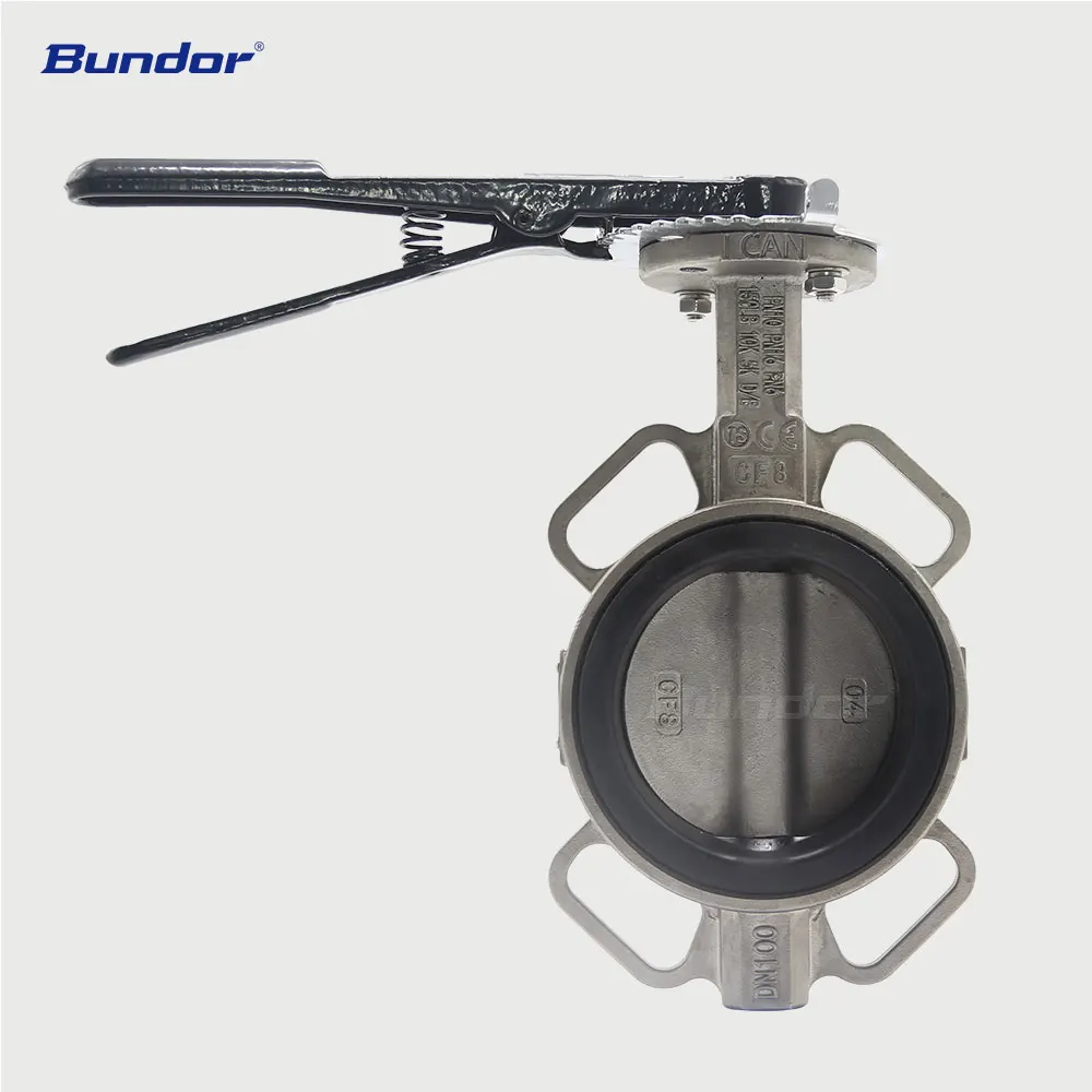 Bundor 4 дюйма PN10/16 SS нет окна для ввода пин вафельным рисунком Клапан-Бабочка