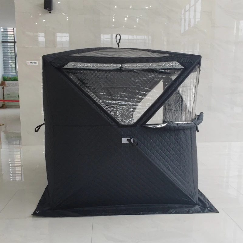 Hot Sale Winter Outdoor Camping Portable2 Personcampingpop Up With Steamerinsulated Ice tent Sauna