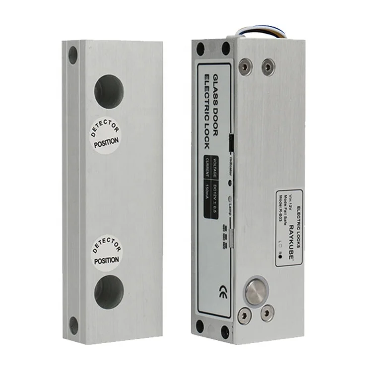 Fail Safe NC 12V Office Frameless Glass Door Smart Access Control Electric Magnetic Drop Bolt Door Lock With Timer Delay