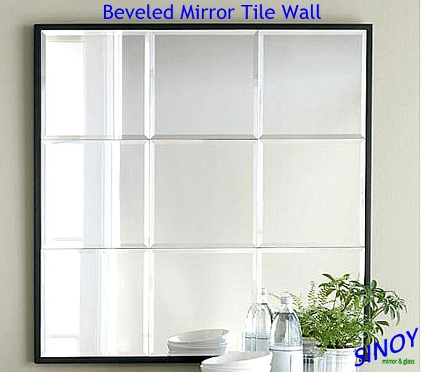 Factory Price Smooth Non-deformed Glass Mirror Tile for Wall Decorative with Shape Design