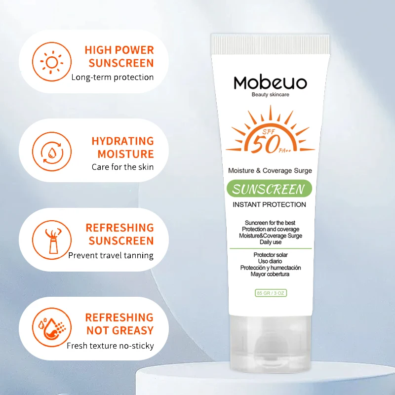 Отбеливающий солнцезащитный крем SPF50 + PA +++ легкий натуральный экстракт цинка для лица