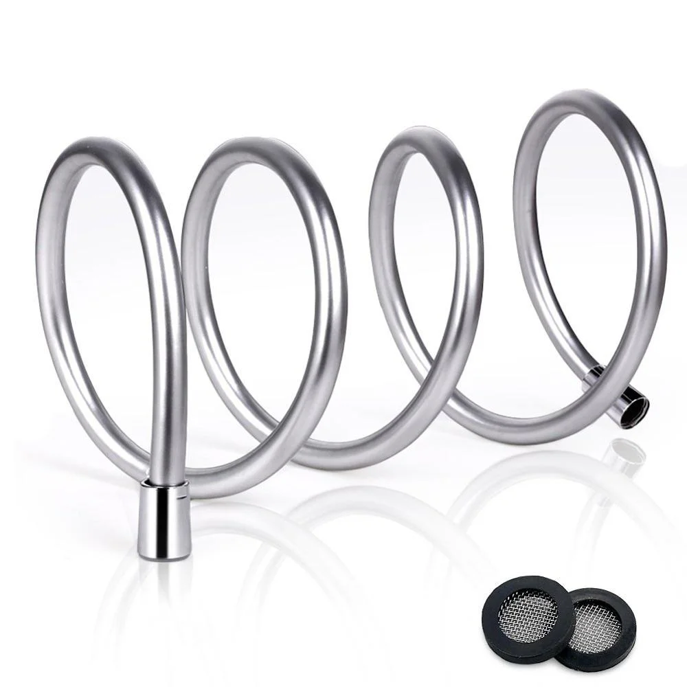 
1.2m 1.5m 2m Non-toxic Leakproof Handheld Shower Head Hose Flexible Anti-Kink PVC Silver Grey Shower Hose 