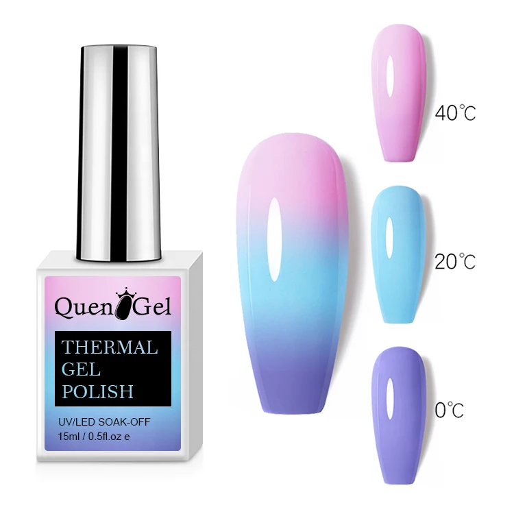 Free Samples Color Changing Gel Nail Polish OEM Custom Logo Glitter Mood Temperature Change Gel Polish