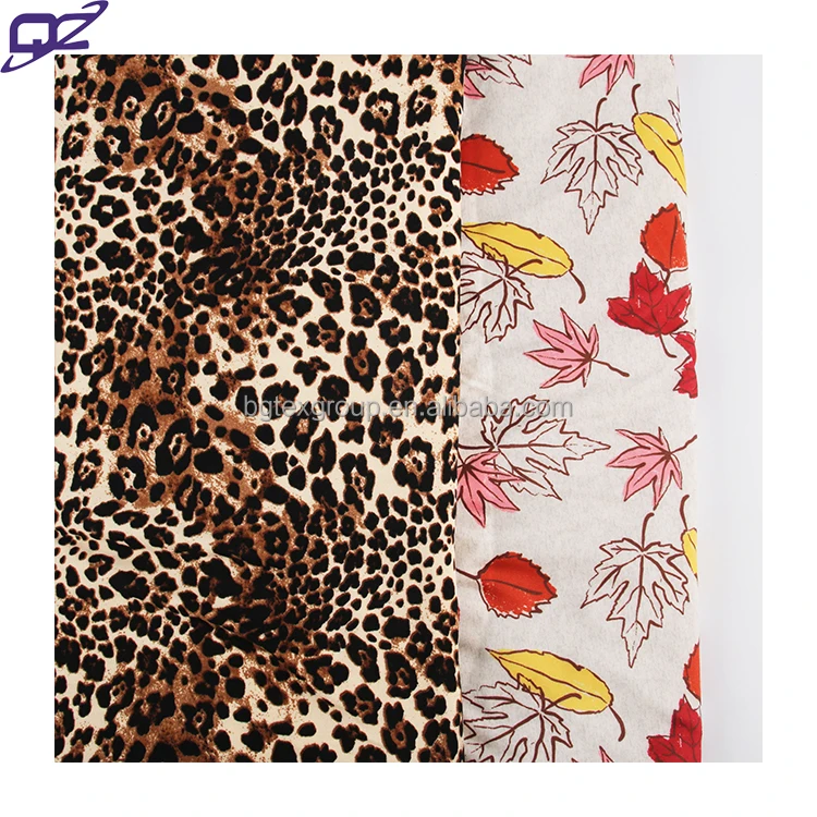 Leopard Design Polyester Spandex Soft Touch 4 Way Stretch Yummy Knit Jersey Digital Fabric Printing Custom For Women Dress