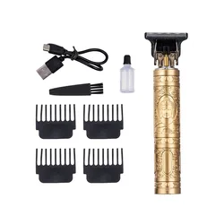 2022 hot sale Barber Professional Hair Cordless LCD USB Hair Trimmer Gold Silver t9 Hair Cutting Machine barbe