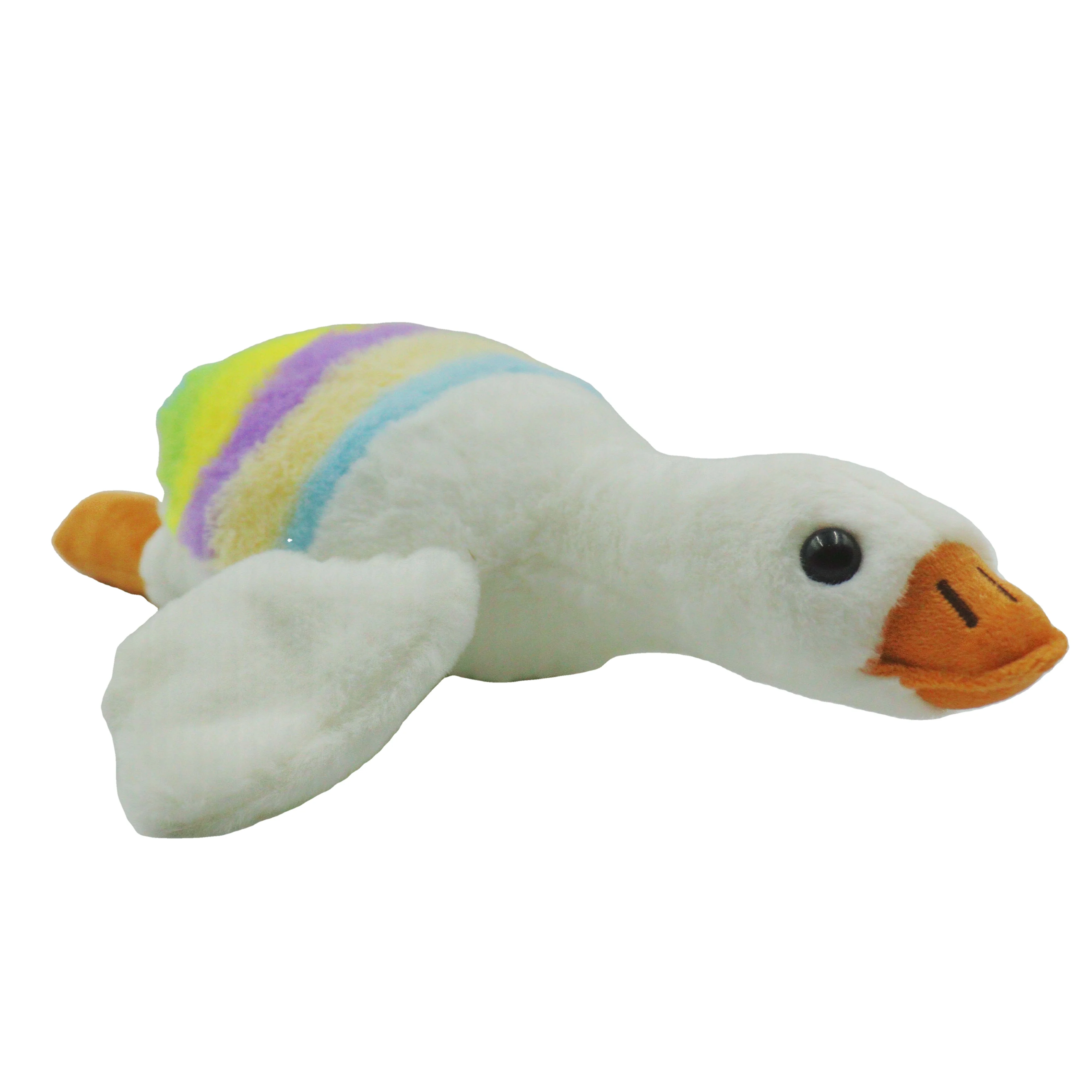 Hot Popular cute	Great Fun baby toys plush figure toyse	rainbow goose plush figure toys