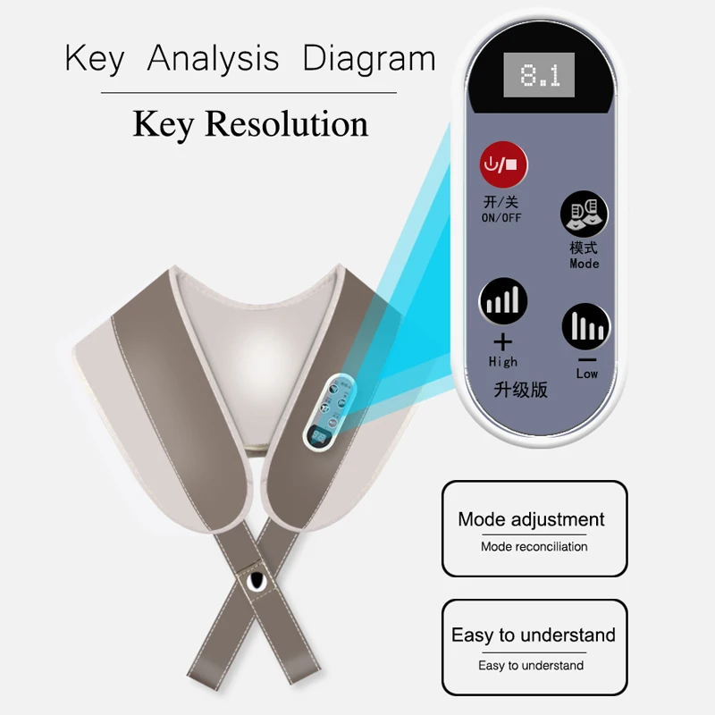 Shoulder Massage Machine Vibration Shiatsu Back and Neck Massager with Heat