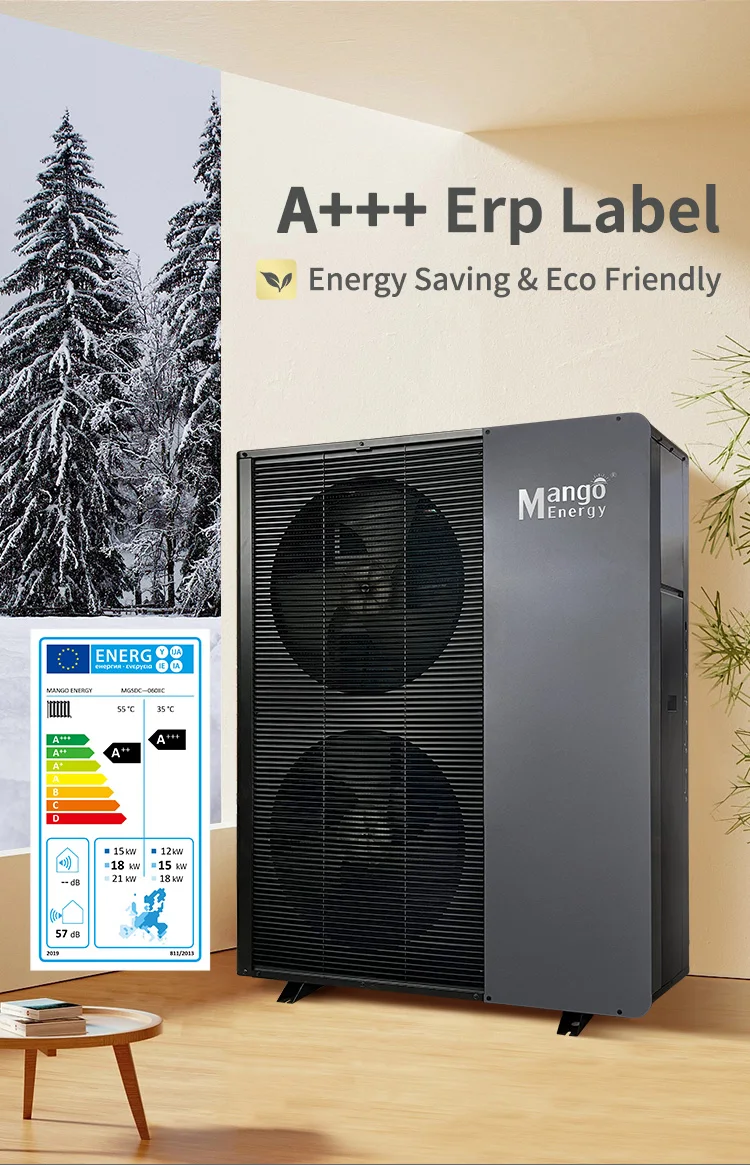 Erp A+++ R32 R290 WIFI 10KW 20KW heat pump DHW Heating Cooling Monoblock DC Inverter Air to Water Heat Pump