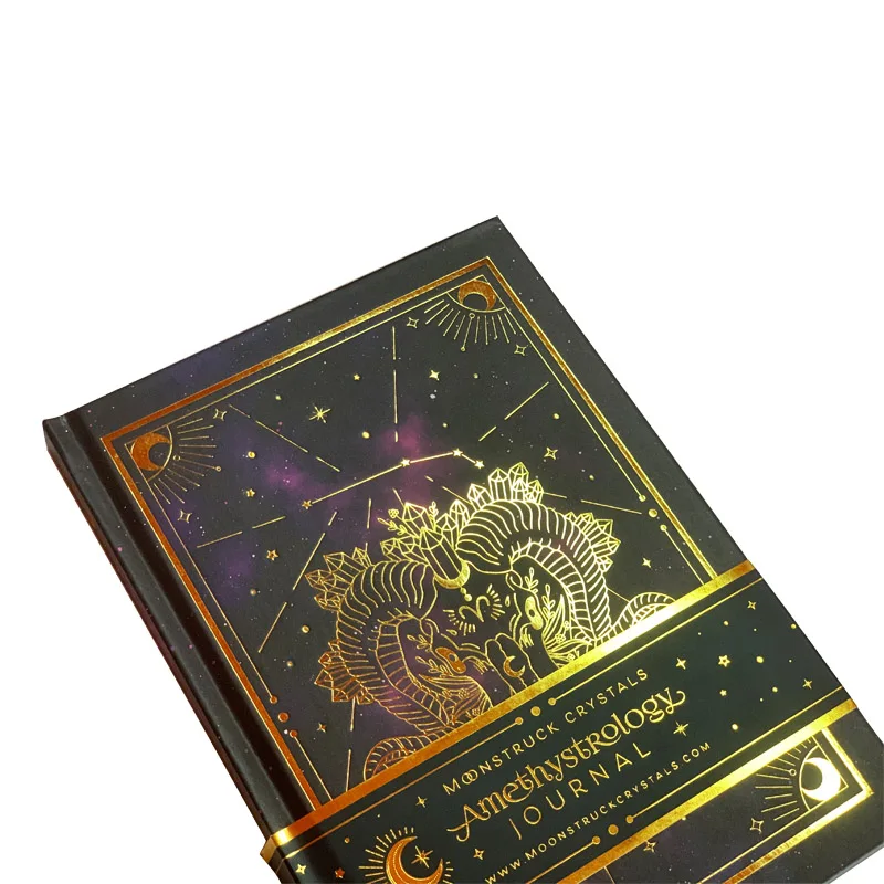 OEM hardcover Notebooks customizable gold foil gold edges printing beautiful diary notebook composition notebook