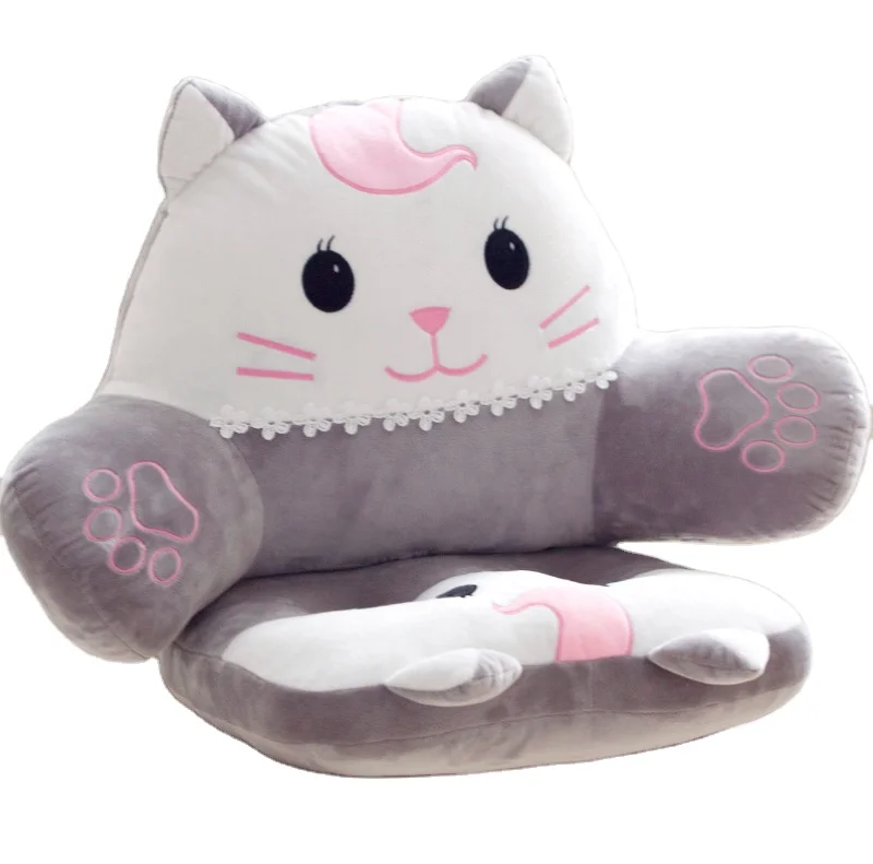Super soft plush cotton Detachable  backrest cushion with double holes  animal chairs pillow